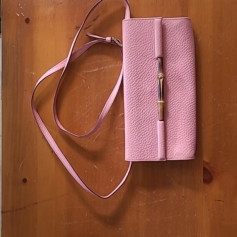 Pink leather purse